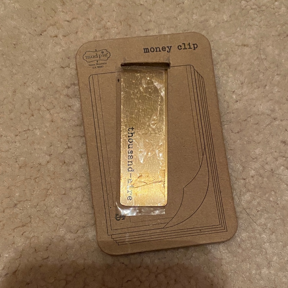 Mud Pie Gold Money Clip with Thousand Three Engraving